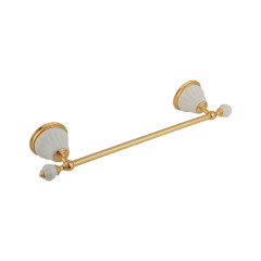 Полотенцедержатель L40 см, керамика белая, золото Migliore Olivia