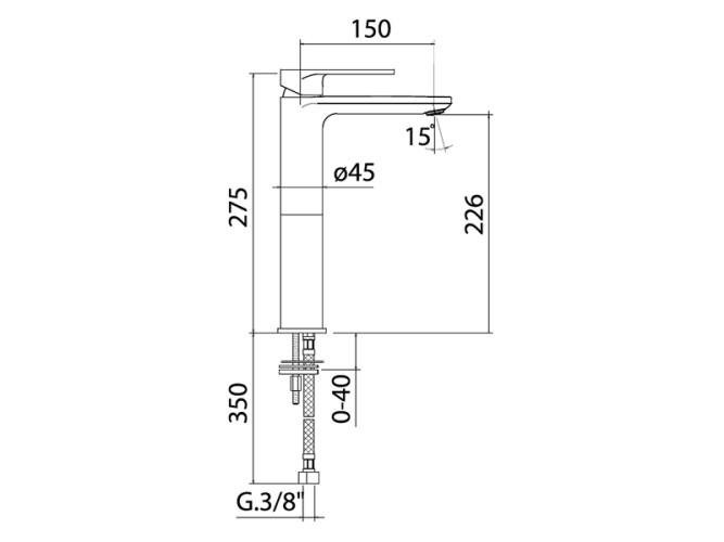 Смеситель для раковины высокий MAMOLI SADLER 460600006001