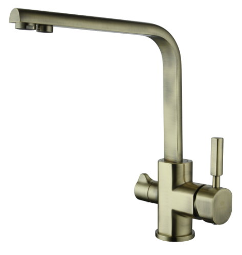 16034-D Смеситель для кухни на две воды (БРОНЗ) "GANZER" (10/1шт)