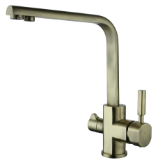 16034-D Смеситель для кухни на две воды (БРОНЗ) &quot;GANZER&quot; (10/1шт)