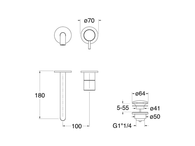 Наружные части смесителя для раковины CRISTINA TRICOLORE VERDE TV25792