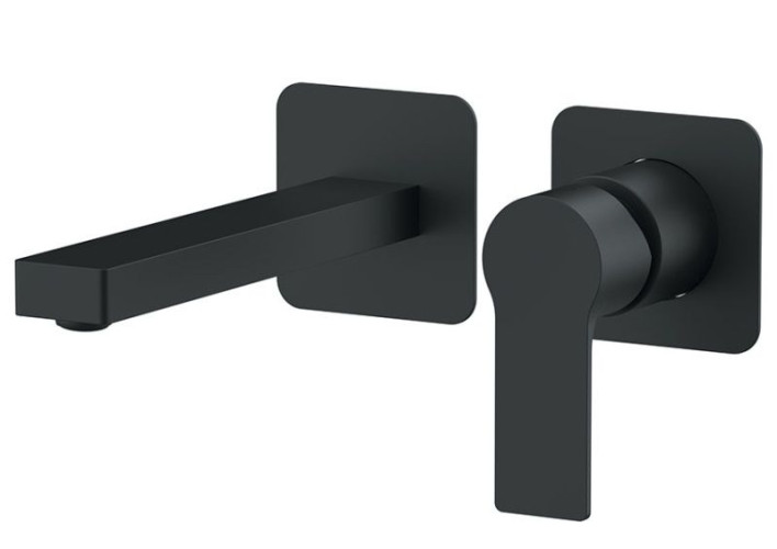 Daniel Reflex, встраиваемый в стену однорычажный смеситель для раковины (излив 18,8 см), цвет черный матовый