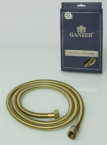 60100-S  Шланг для биде 100см. (МАТ. ЗОЛОТО) GANZER (50/1шт)