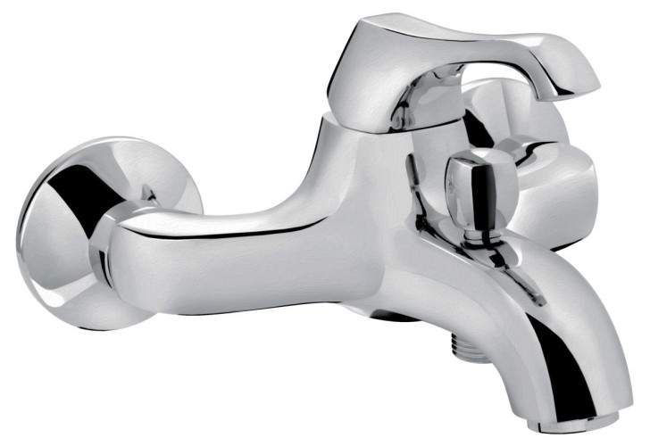 Emmevi Ares, однорычажный смеситель для ванны (излив 17,1 см), без набора для душа, цвет брашированный хром