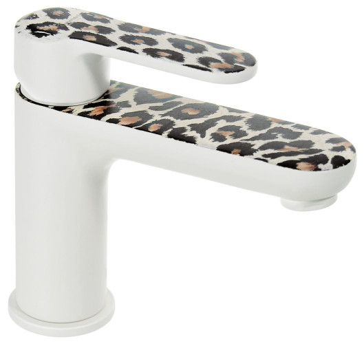Emmevi Nefer, однорычажный смеситель для раковины с донным клапаном, цвет белый/леопард