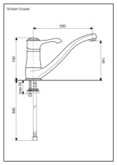 Emmevi Tiffany, кухонный смеситель с поворотным изливом, цвет хром-золото