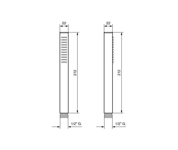 Emmevi, ручной душ антикальцевый 212х22 мм, 1 режимный, цвет бронза