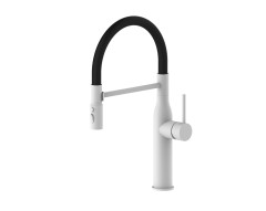 Смеситель для кухни с гиб. МАГНИТ. изливом (БЕЛЫЙ+ЧЕР.) ViEiR (10/1шт)