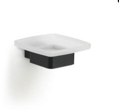 Gedy Lounge, настенная стеклянная мыльница, цвет черный матовый