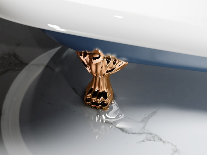 Ванна отдельностоящая двухцветная на ножках, бронза RELAX DESIGN CASSIOPEA BIO bronzo