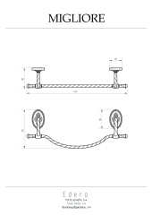 Полотенцедержатель L44 см, бронза Migliore Edera