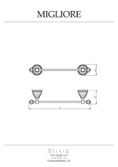Полотенцедержатель L40 см, керамика белая, хром Migliore Olivia