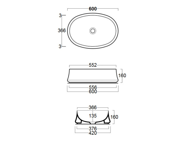 Раковина накладная овальная SIMAS SHARP SH 04