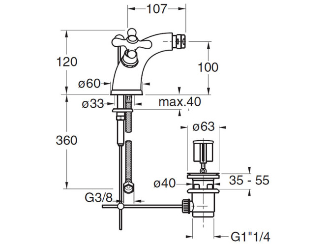 Смеситель для биде CRISTINA IMPERO IM31252