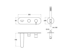 Внешняя часть смесителя для ванны CRISTINA QUEEN QE10351