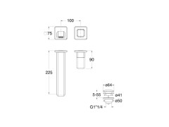 Наружные части настенного смесителя для раковины CRISTINA ITALY IT25946