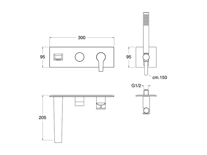Внешняя часть смесителя для ванны CRISTINA DIARIO DI10313