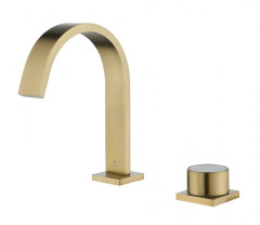 01111-S Смеситель на борт раковины (2-отв,Мат. Золото) GANZER (10/1шт)