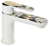 Emmevi Nefer, однорычажный смеситель для раковины с донным клапаном, цвет белый/питон