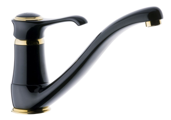 Emmevi Tiffany, кухонный смеситель с поворотным изливом, цвет черный-золото