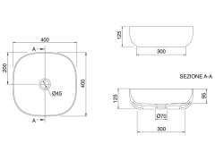 Раковина накладная Scarabeo GLAM 1806/SEM
