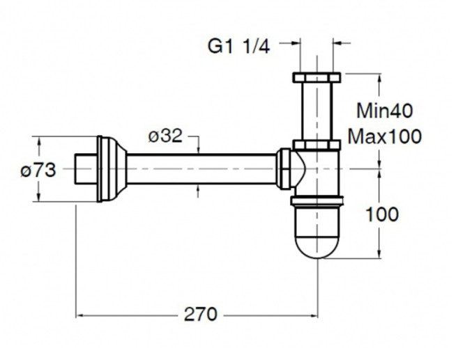 Бутылочный сифон для раковины CRISTINA Сифоны AC36652