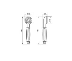 Emmevi, лейка для ручного душа, 1 режим, латунь, (для комплекта 130), цвет хром