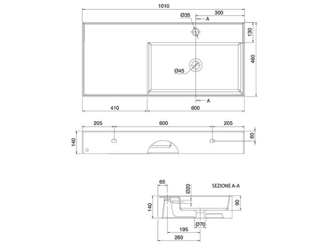Раковина накладная/ подвесная Scarabeo TEOREMA 2.0 5120/55