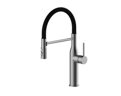 Смеситель для кухни с гиб. МАГНИТ. изливом (ГРАФИТ+ЧЕР.) ViEiR (10/1шт)