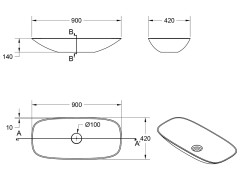 Раковина накладная RELAX DESIGN SOFT MAXI LX01 opac