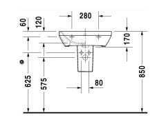 Полупьедестал для раковины DURAVIT DSTYLE 0858300000