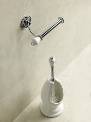 Stil Haus Nemi, напольный керамический ёрш, цвет хром - белая керамика