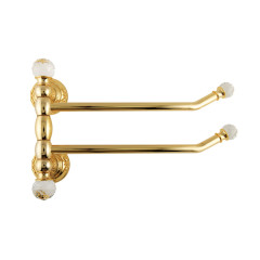 Полотенцедержатель двойной поворотный L40 см, золото/Swarovski Migliore Cristalia