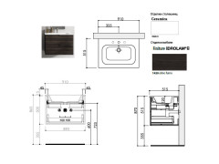 Тумба с раковиной BERLONI BAGNO PLANA PNBSK32T/1420/1 hole