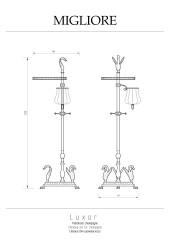 Стойка для шампанского H105xP31xL45 см., золото Migliore Luxor