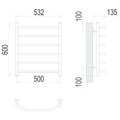 Полотенцесушитель TERMINUS Эконом Виктория П6 500х600 NEW