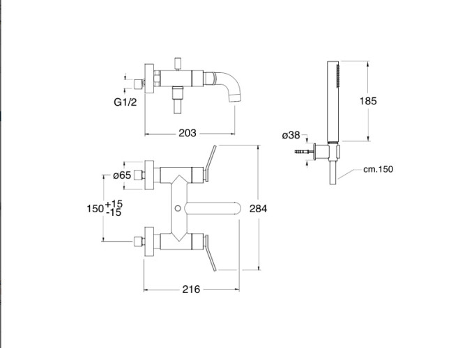 Внешний смеситель для ванны CRISTINA EAST SIDE ES18034