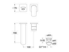 Смеситель для раковины настенный CRISTINA PROFILO PF25713