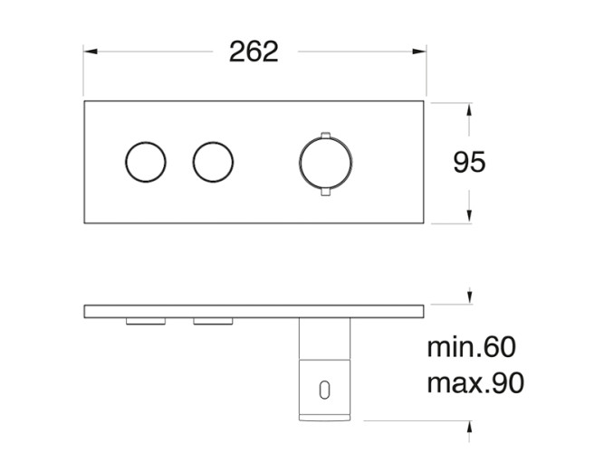 Наружный комплект для термостатического смесителя для душа CRISTINA THERMO UP XT71252
