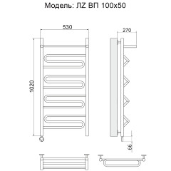 Полотенцесушитель Электрич. Ника CURVE ЛZ ВП 100/50 левый тэн