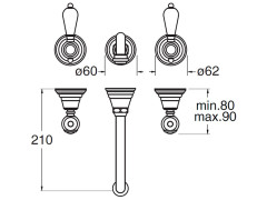 Смеситель для раковины настенный CRISTINA CANOVA ELITE CL94251