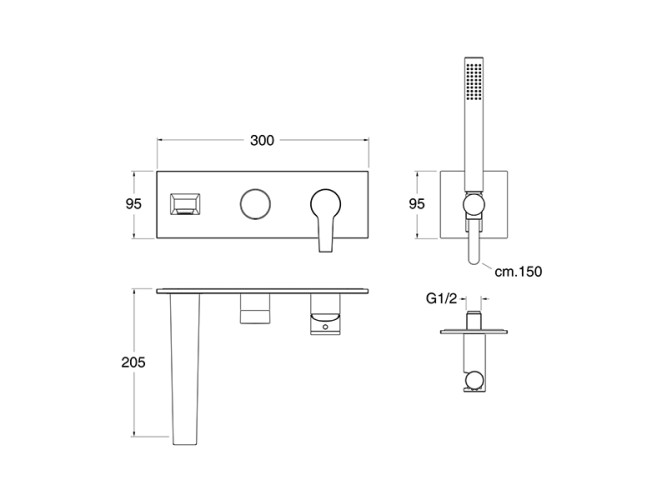 Внешняя часть смесителя для ванны CRISTINA DIARIO DI10251