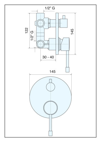 Emmevi Eden, однорычажный встраиваемый смеситель для душа с дивертером на 3 выхода, цвет черный матовый