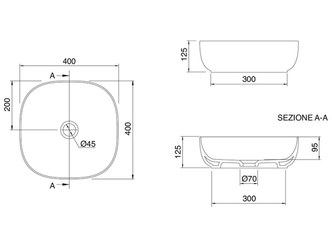 Раковина накладная Scarabeo GLAM 1806/SER