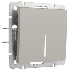 Выключатель одноклавишный проходной с подсветкой (дымчатый) W1212104