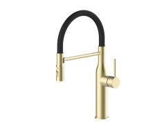 Смеситель для кухни с гиб. МАГНИТ. изливом (Мат. Золото+ЧЕР.) ViEiR (10/1шт)