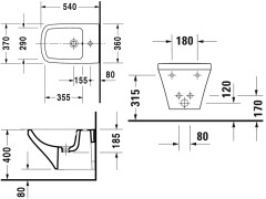 Биде подвесное DURAVIT DSTYLE 2282150000