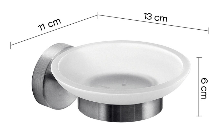 Gedy Project, настенная стеклянная мыльница, цвет зачищенный хром