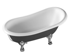 Ванна отдельностоящая двухцветная на ножках, хром RELAX DESIGN CASSIOPEA BIO cromo