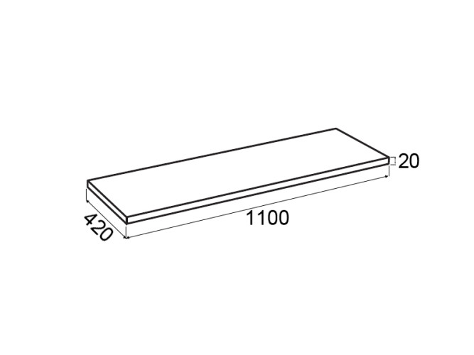 Столешница CIELO PLINIO PNPI115L CM